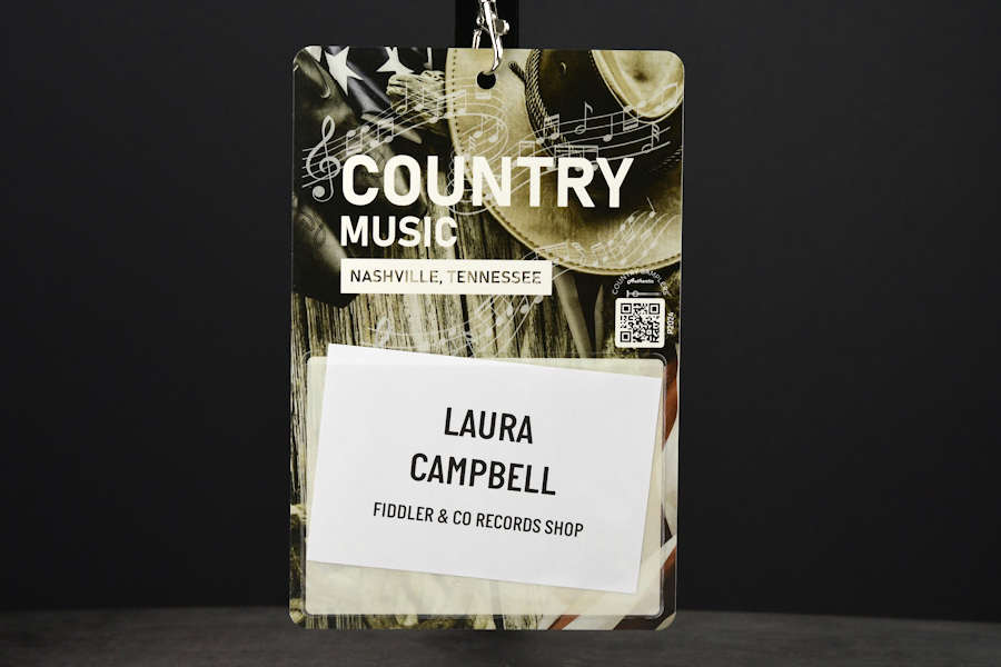 Recycled paper conference badge