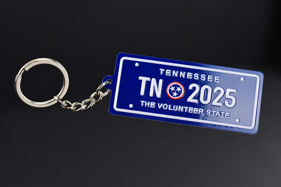 License plate keychain custom print