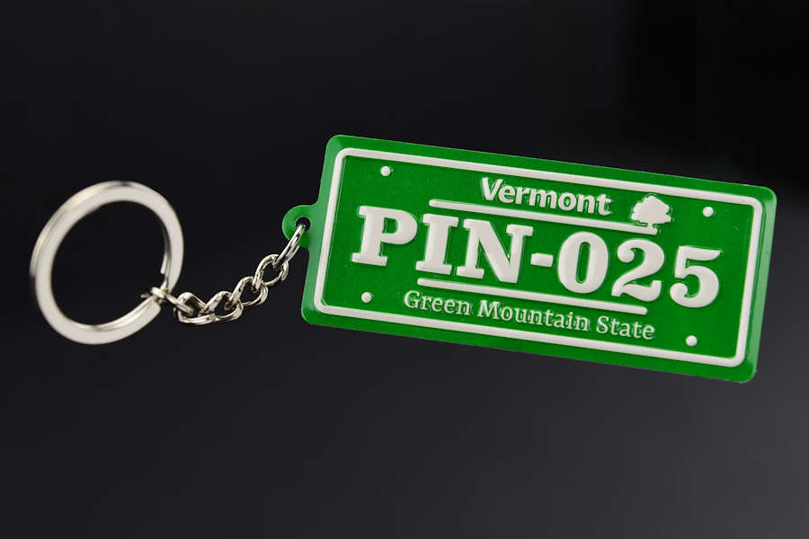 License plate keychain custom print