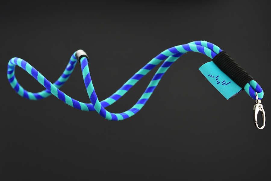 Round woven lanyard with soft foam core