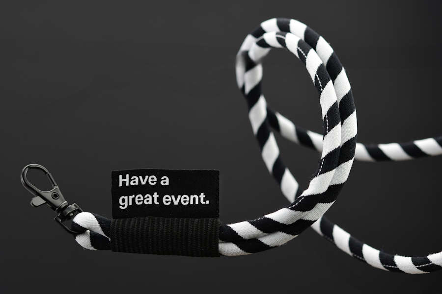 Round woven lanyard with soft foam core