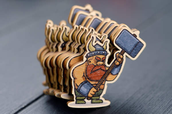 Wooden souvenir magnets