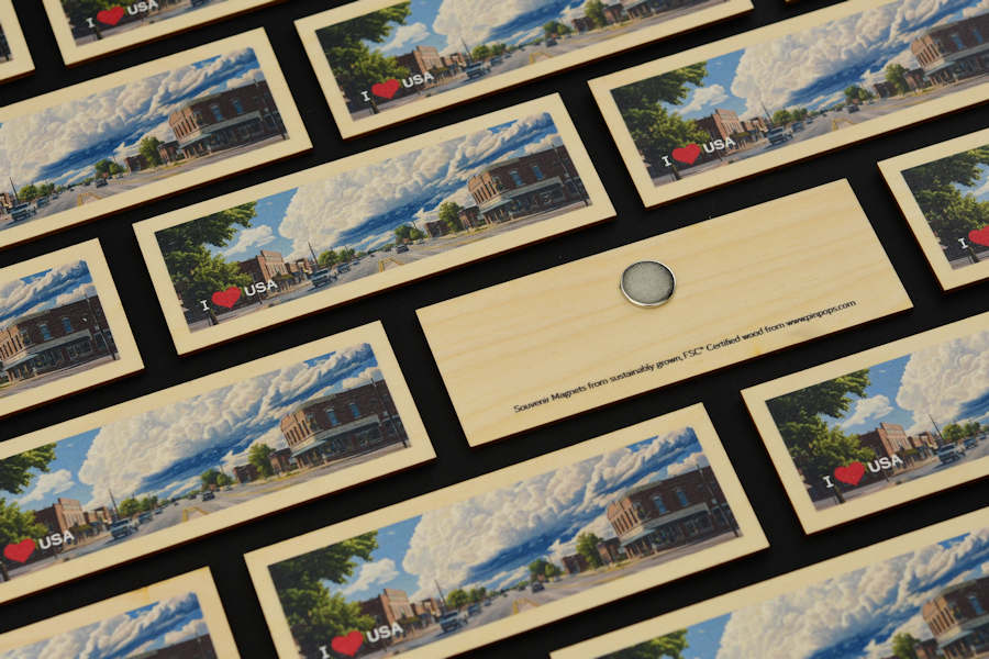 Custom Wood Souvenir magnets