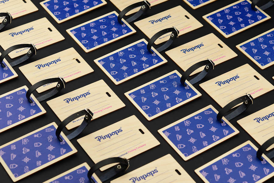 Customized wooden luggage tags with logo