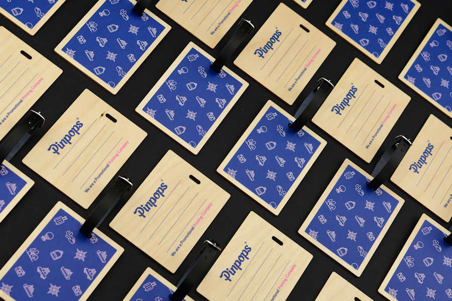 Customized wooden luggage tags with logo