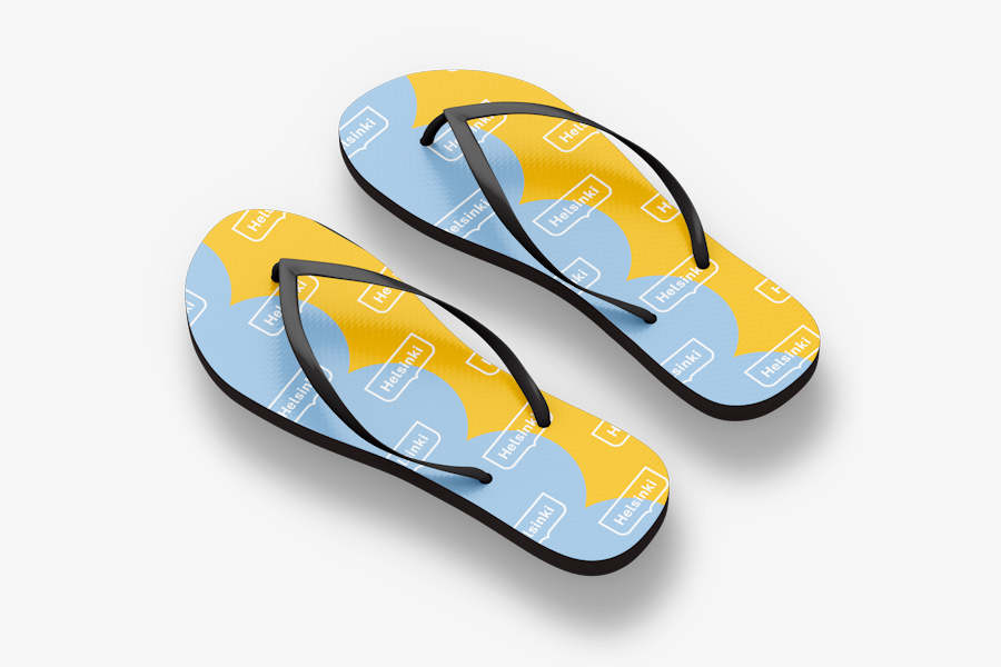 Customized beach flip flops with print
