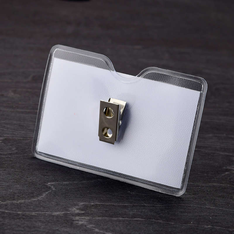 Transparent Märkeshållare med krokodilklämma