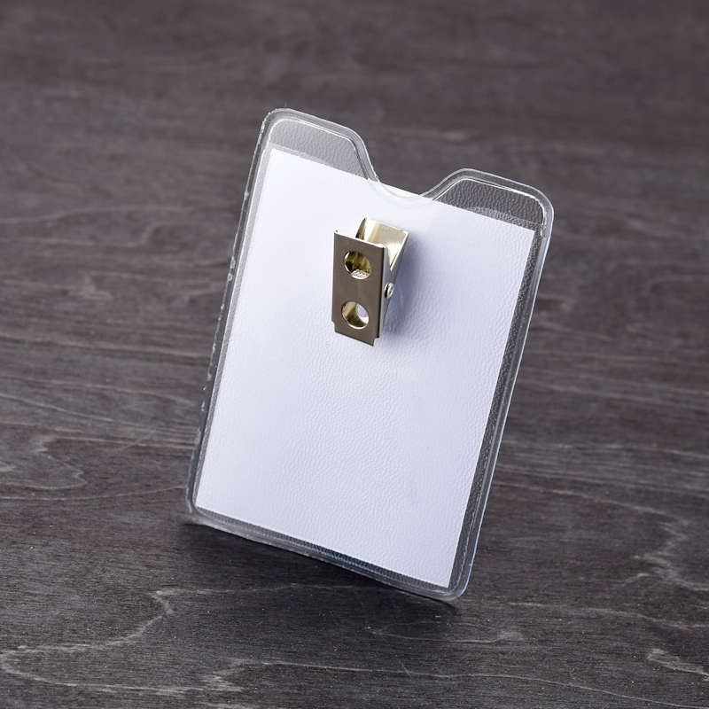 Transparent Märkeshållare med krokodilklämma