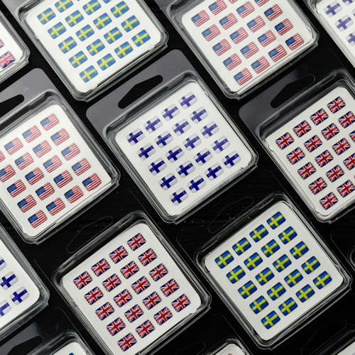 Finsk Flaggklistermärken för namnskyltar