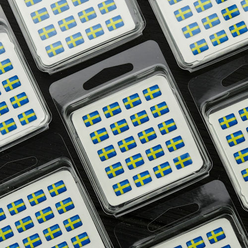 Svenska Flaggklistermärken för namnskyltar