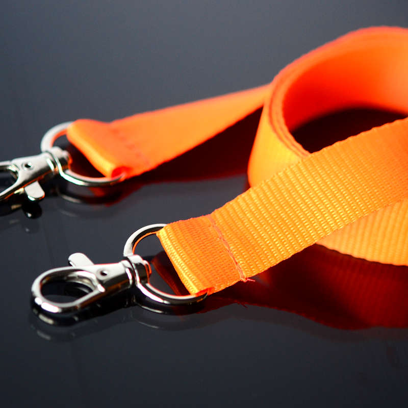 Orange Platt 20mm Dubbelhake Nyckelband