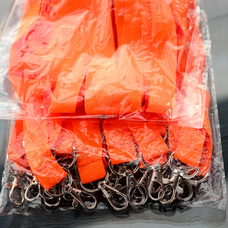 Orange Platt 20mm Dubbelhake Nyckelband