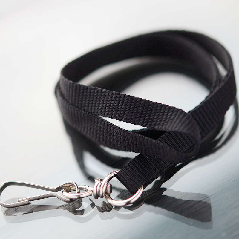 Svart Economy 10 mm nyckelband, inget säkerhetsspänne