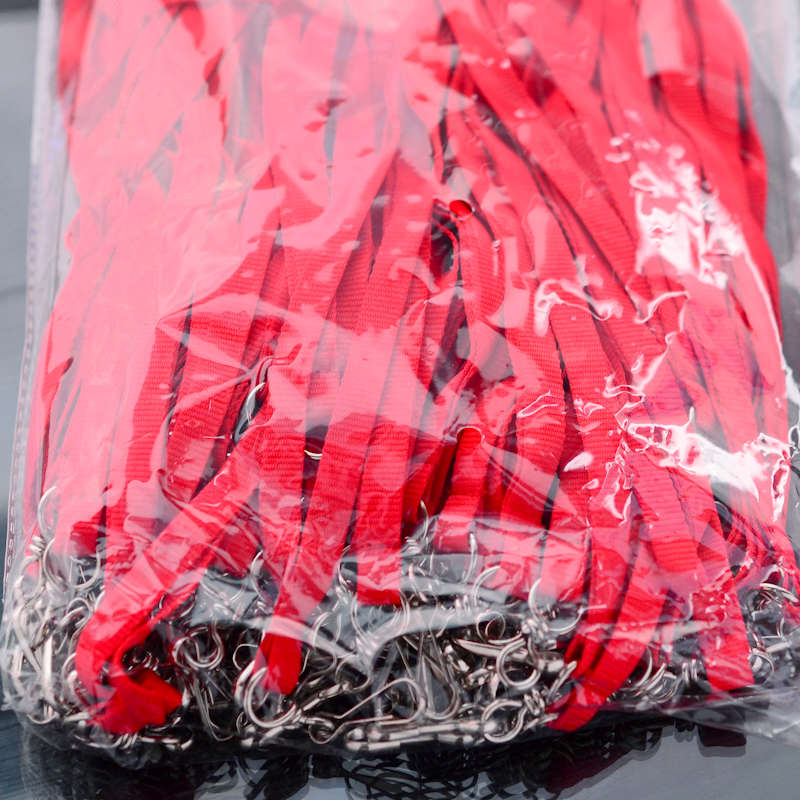 Röd Economy 10 mm nyckelband, inget säkerhetsspänne