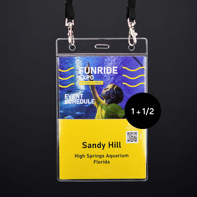 Transparent Stor konferenskorthållare med två fickor