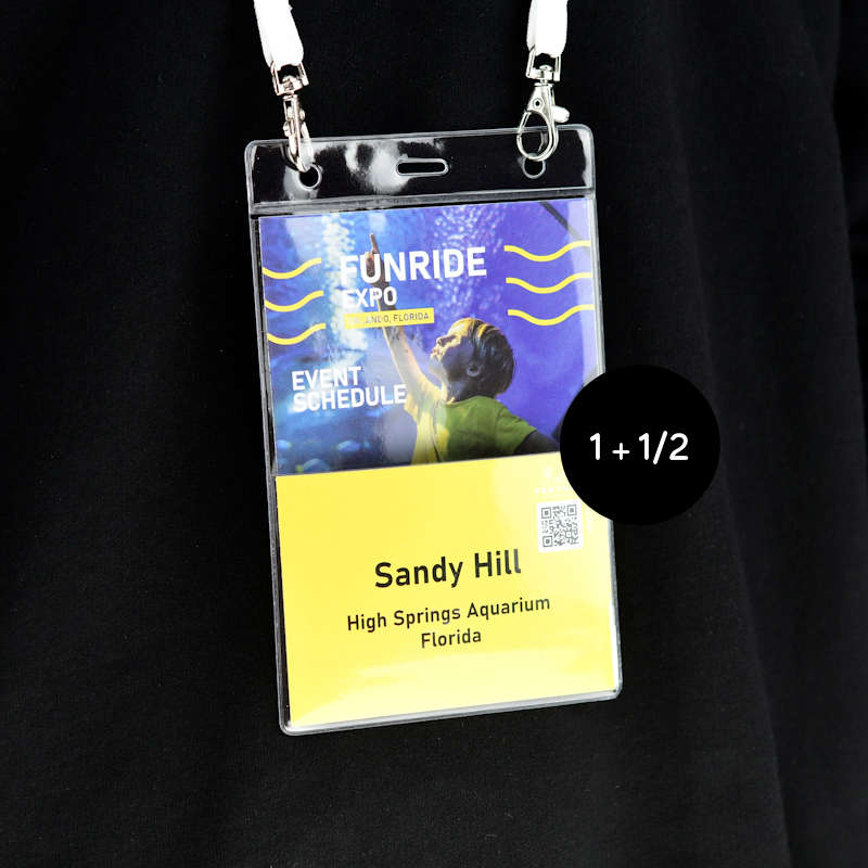 Transparent Stor konferenskorthållare med två fickor