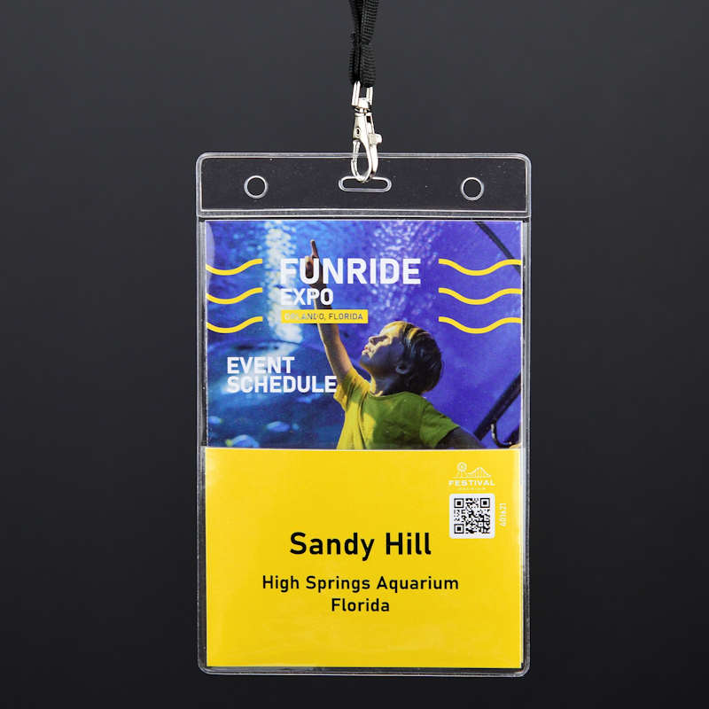 Transparent Stor konferenskorthållare med två fickor