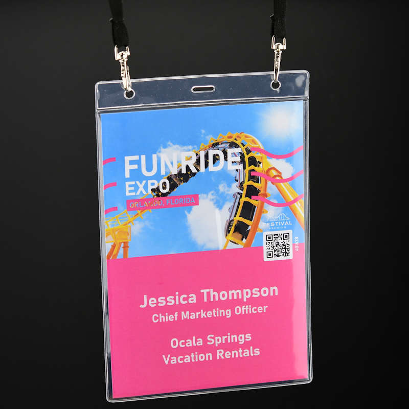 Transparent Extra stor A5-konferenskorthållare