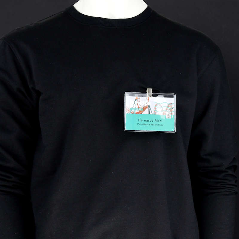 Transparent Konferensbrickshållare med metallklämma