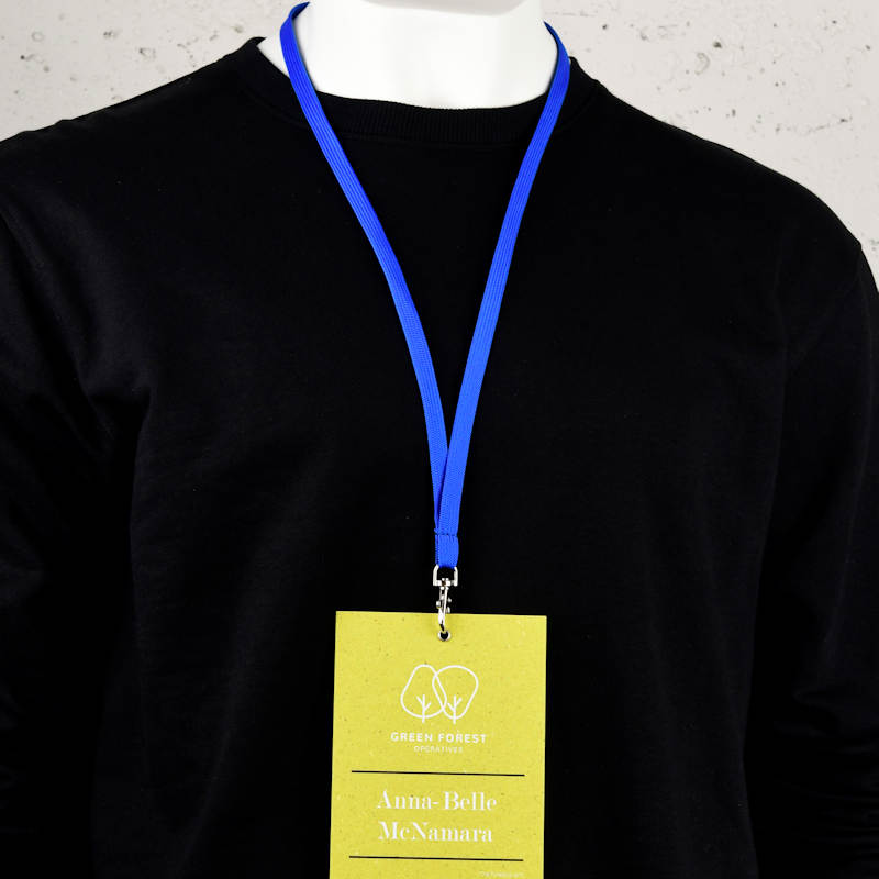 Blå Classic 10 mm nyckelband med pistolhake och säkerhetsspänne