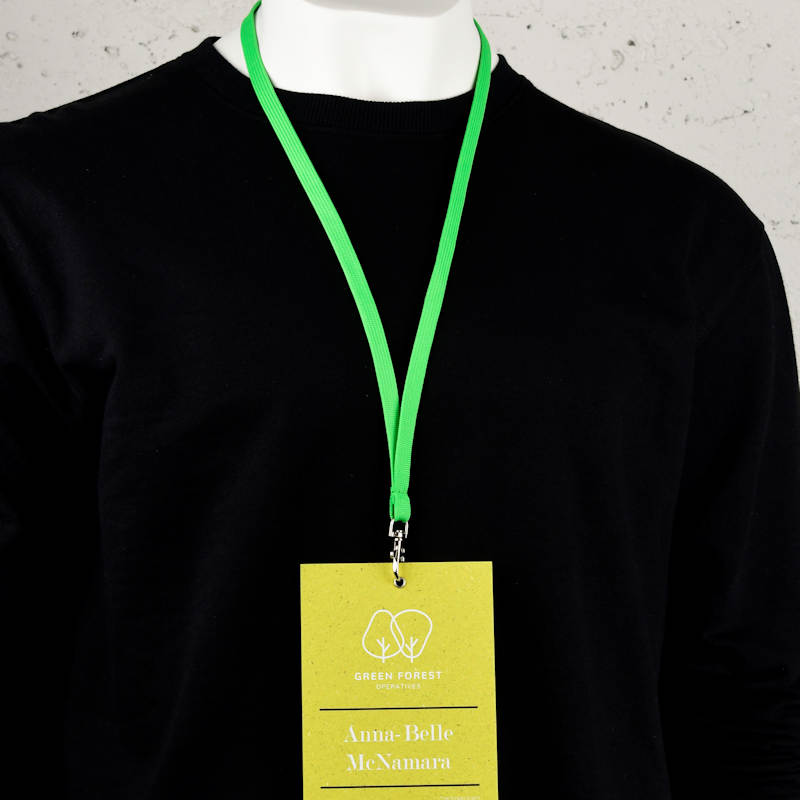 Grön Classic 10 mm nyckelband med pistolhake och säkerhetsspänne