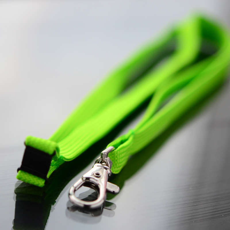 Limegrön Classic 10 mm nyckelband med pistolhake och säkerhetsspänne