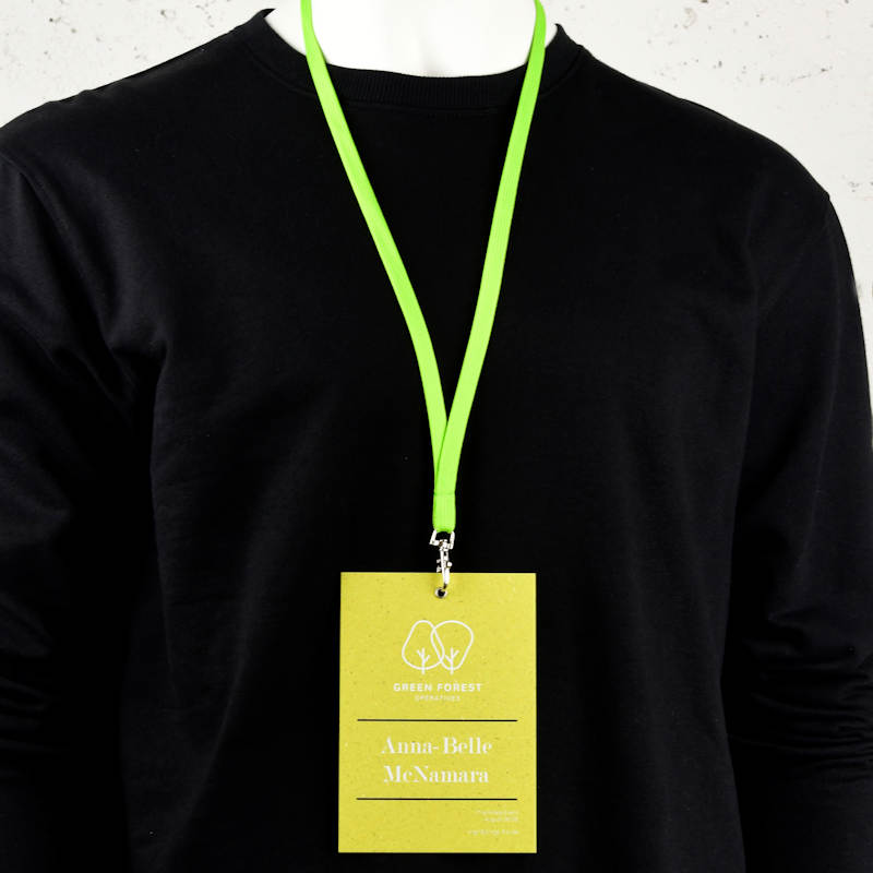 Limegrön Classic 10 mm nyckelband med pistolhake och säkerhetsspänne