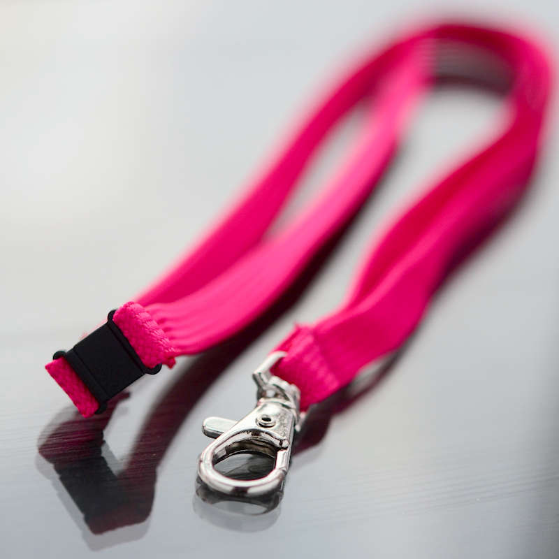 Orkidé Fuchsia Classic 10 mm nyckelband med pistolhake och säkerhetsspänne