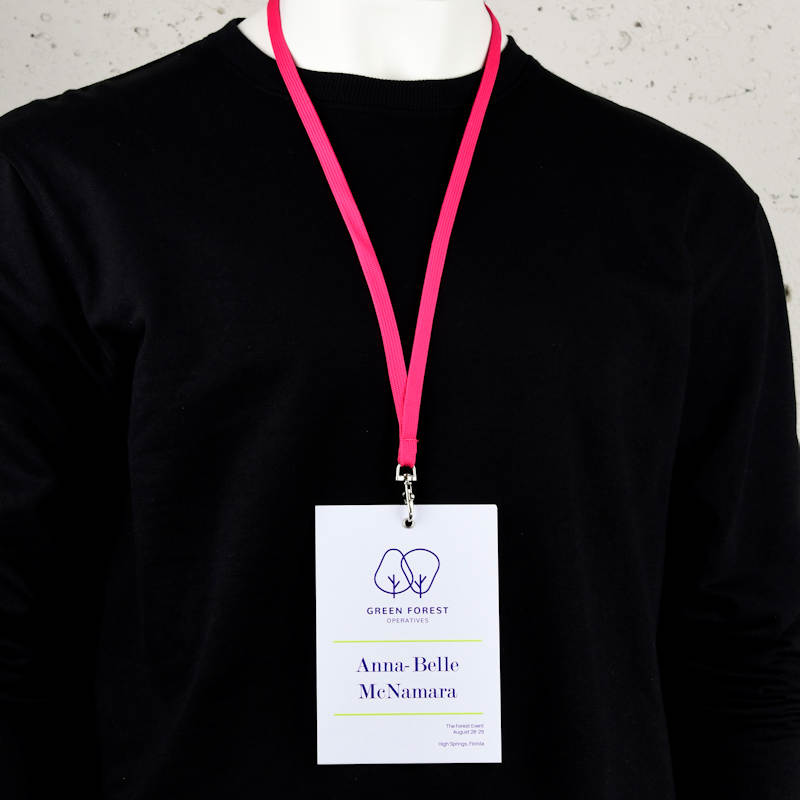 Orkidé Fuchsia Classic 10 mm nyckelband med pistolhake och säkerhetsspänne