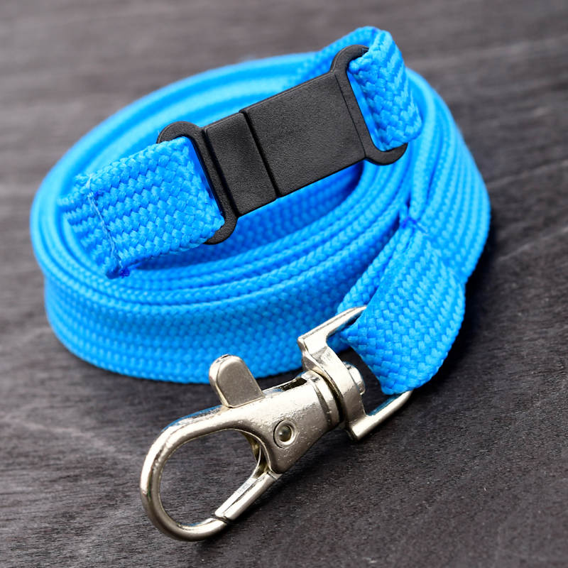 Turkos Classic 10 mm nyckelband med pistolhake och säkerhetsspänne