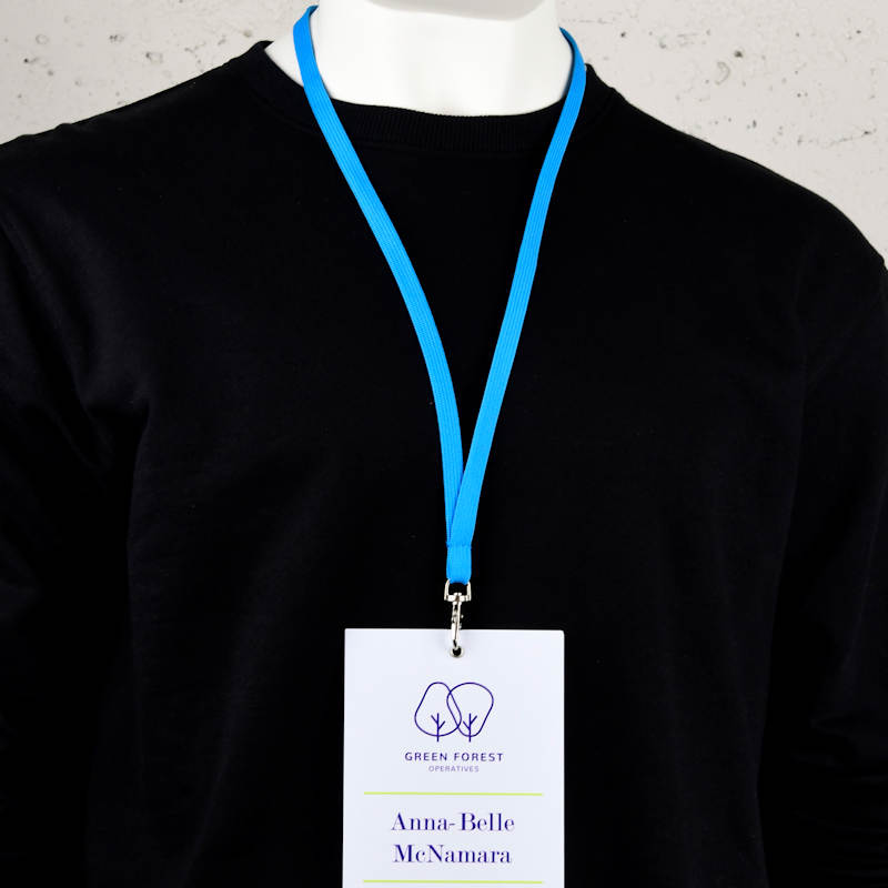 Turkos Classic 10 mm nyckelband med pistolhake och säkerhetsspänne