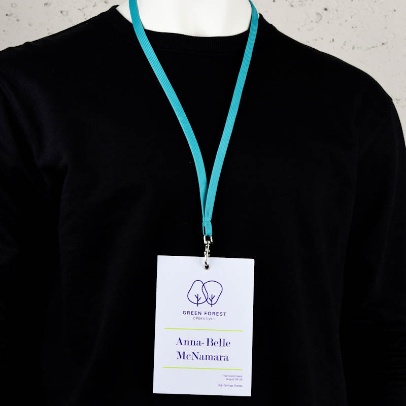 Briljant turkos Classic 10 mm nyckelband med pistolhake och säkerhetsspänne