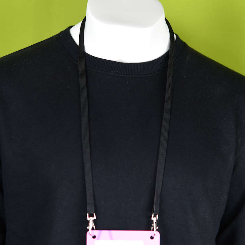 Svart Classic 10mm Dubbelhake nyckelband