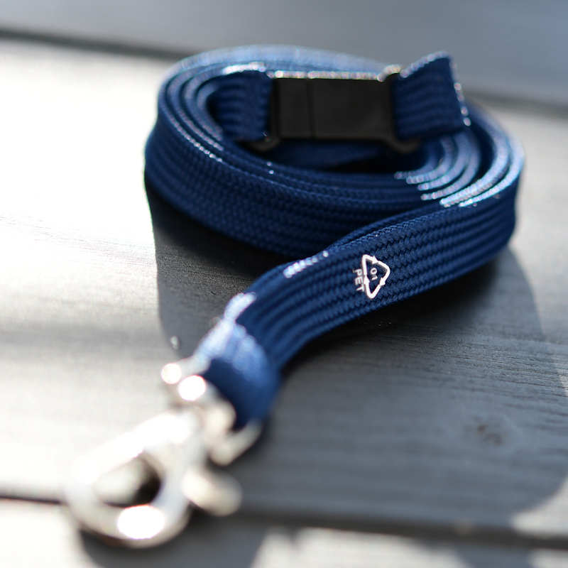 Marinblå rPET RPET Classic 10 mm nyckelband