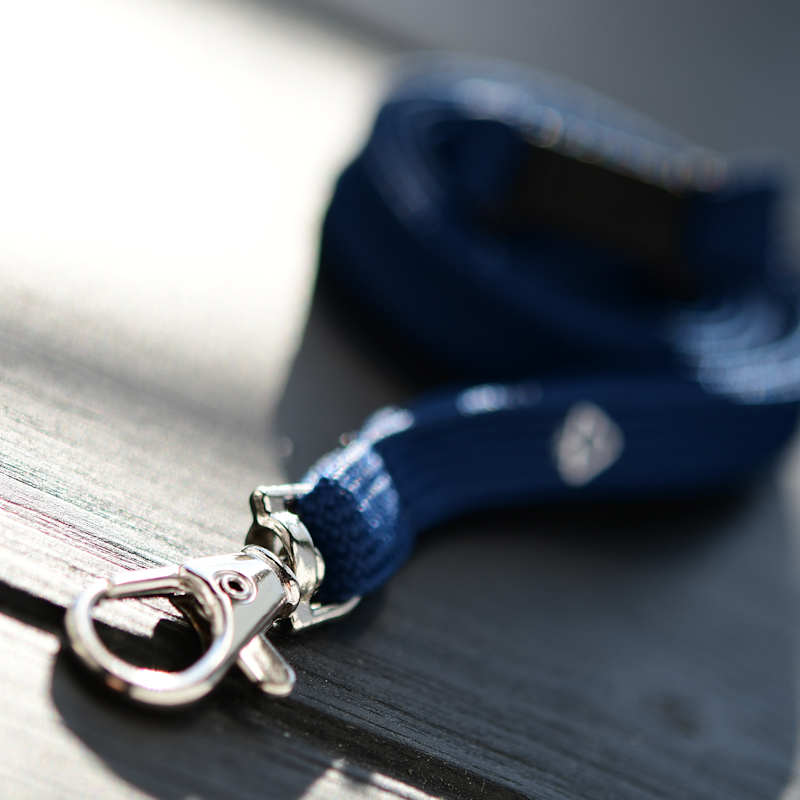 Marinblå rPET RPET Classic 10 mm nyckelband