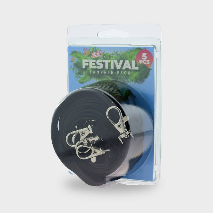 Svart Classic Nyckelband i 5-pack