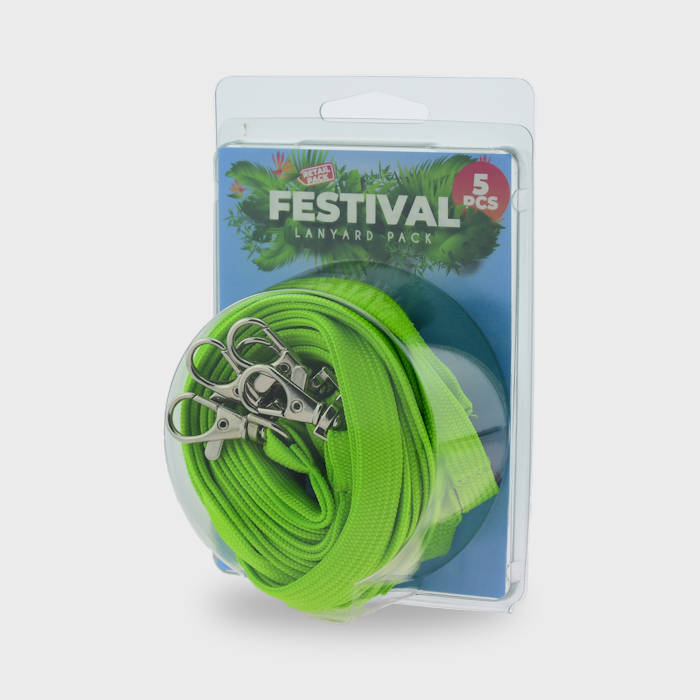 Limegrön Classic Nyckelband i 5-pack