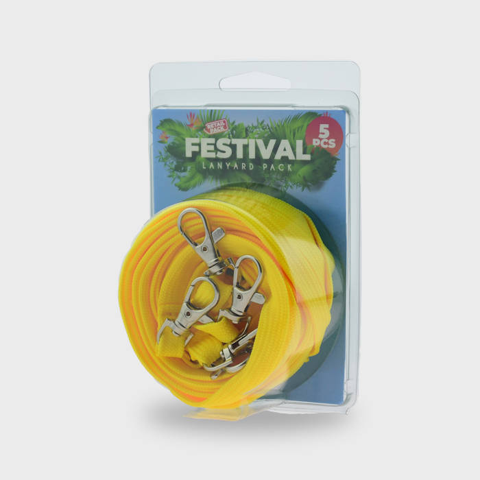 Gul Classic Nyckelband i 5-pack