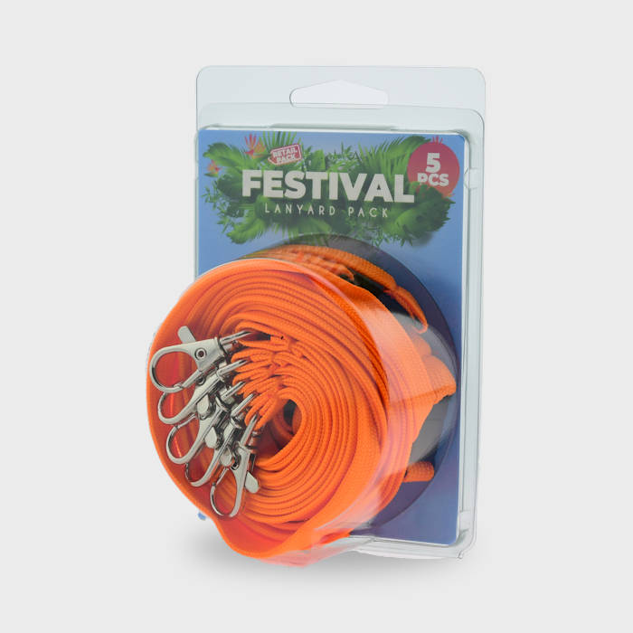 Orange Classic Nyckelband i 5-pack