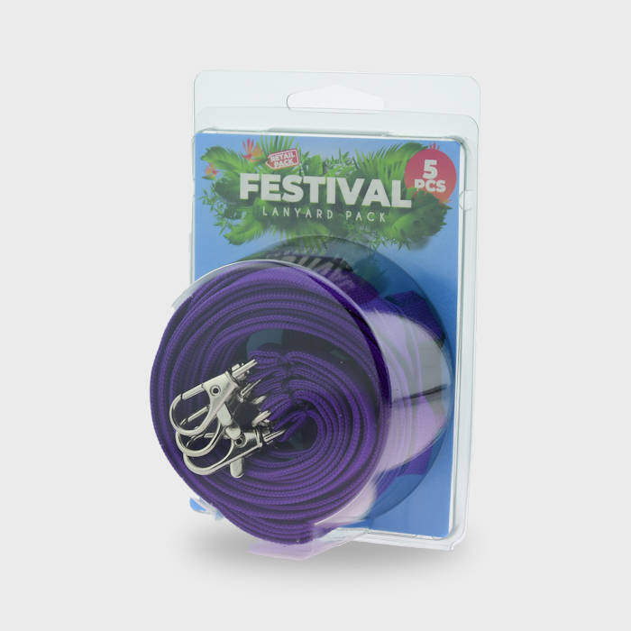 Purpur Classic Nyckelband i 5-pack