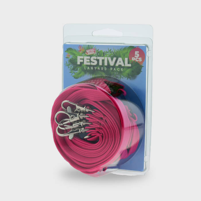 Fuchsia Classic Nyckelband i 5-pack