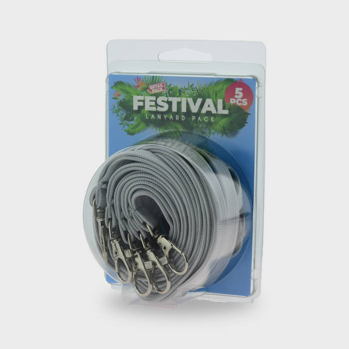 Grå Classic Nyckelband i 5-pack