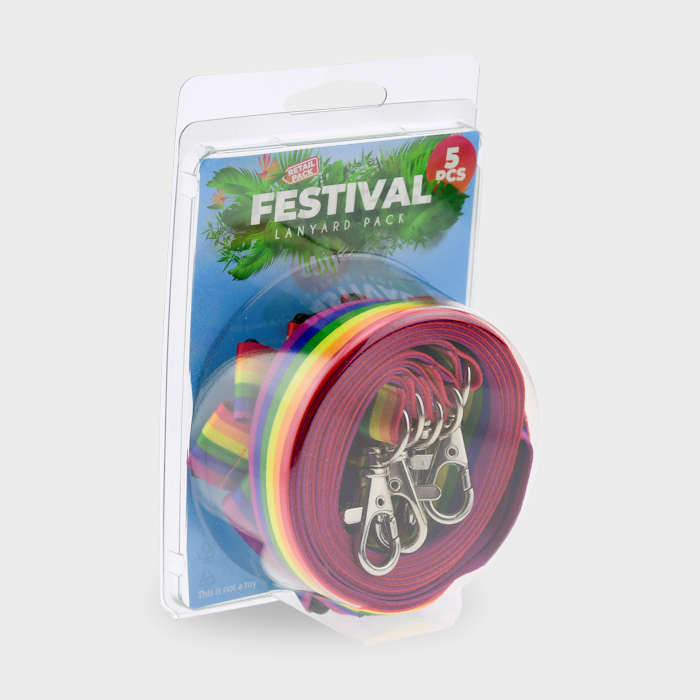 Regnbåge Nyckelband i 5-pack (20mm)