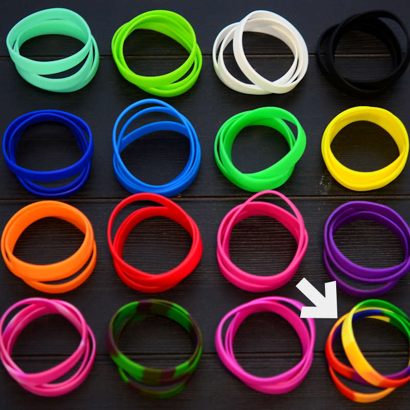 Pride färger Silikonarmband i lagerfärger