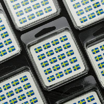 Svenska Flaggklistermärken för namnskyltar