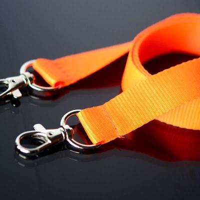 Orange Platt 20mm Dubbelhake Nyckelband