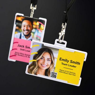 Vit Roterande ID-korthållare