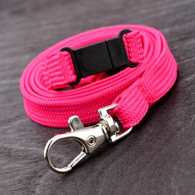 Orkidé Fuchsia Classic 10 mm nyckelband med pistolhake och säkerhetsspänne