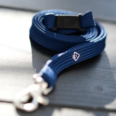 Marinblå rPET RPET Classic 10 mm nyckelband