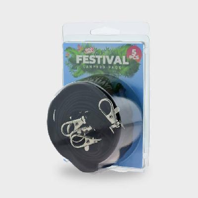 Svart Classic Nyckelband i 5-pack